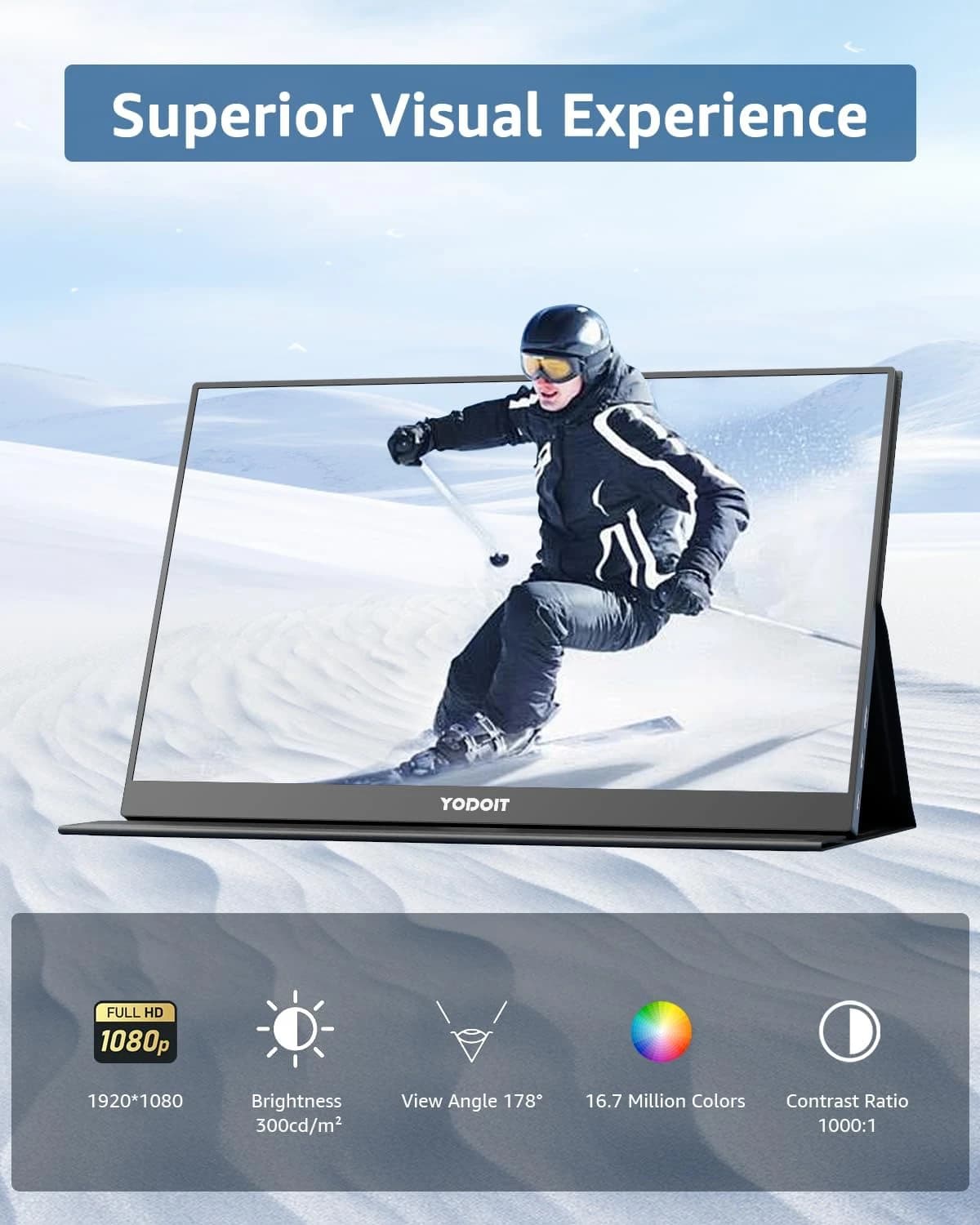 مانیتور پرتابل Yodoit سایز ۱۵.۶ اینچ – Yodoit Portable Monitor 15.6″ FHD IPS — تصویر ۷
