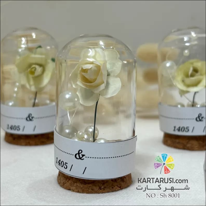 گیفت عروسی رز جاویدان با طرح شیشه گنبدی مدل G413 — تصویر ۲
