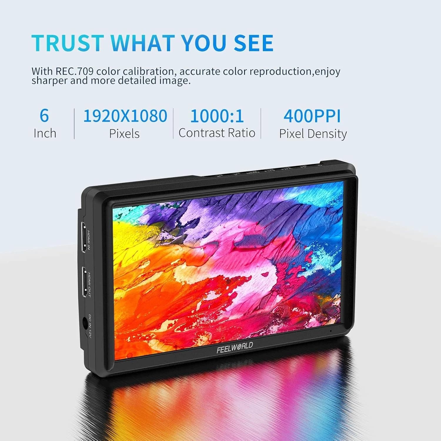 مانیتور میدانی FEELWORLD FW568 V3 – 6 inch / FHD / 3D LUT / 4K HDMI Loop-Out — تصویر ۱۱