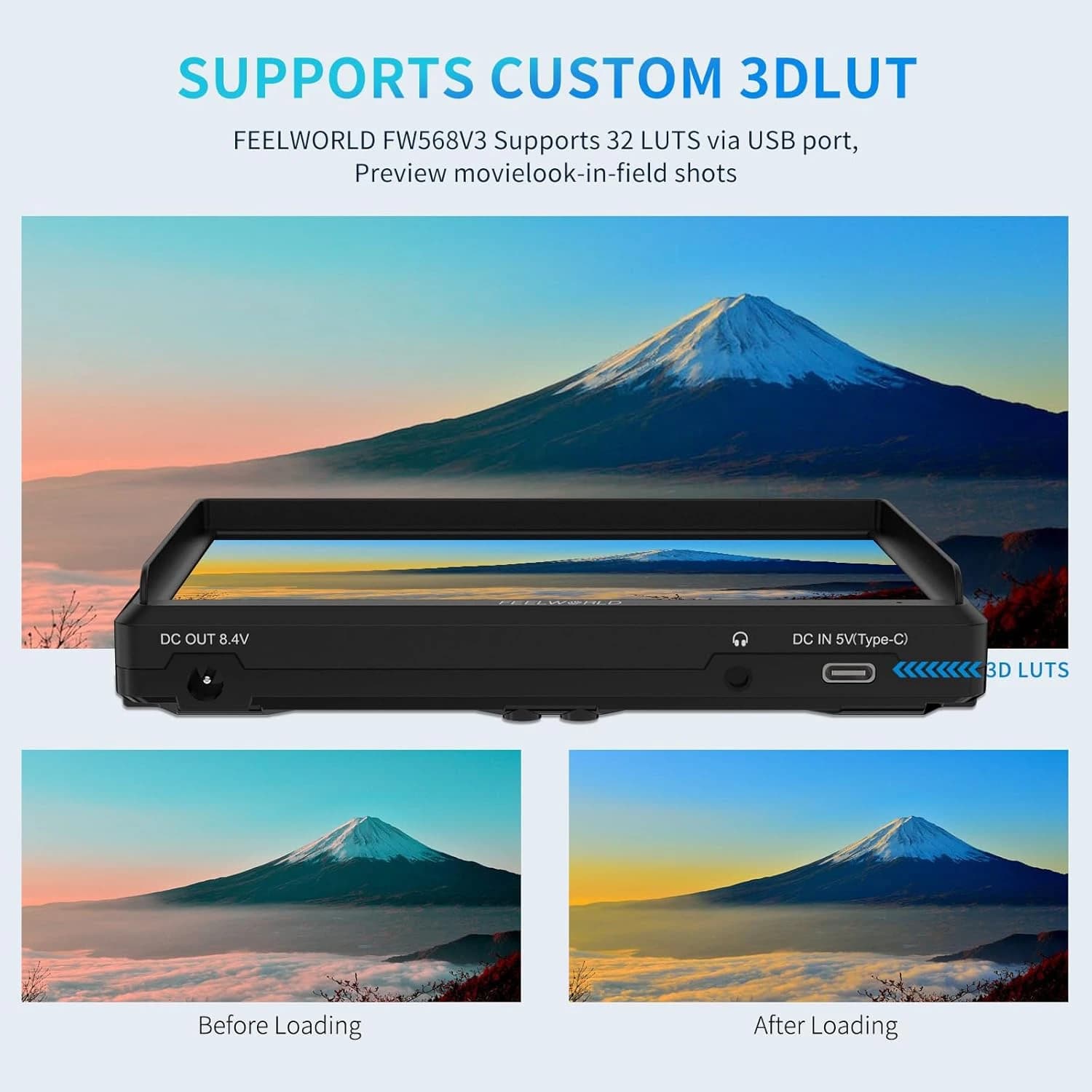 مانیتور میدانی FEELWORLD FW568 V3 – 6 inch / FHD / 3D LUT / 4K HDMI Loop-Out — تصویر ۹