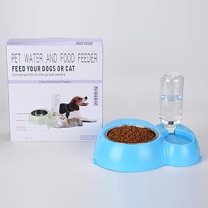 ظرف آب و غذای سگ و گربه برند mier pet رنگ آبی — تصویر ۲