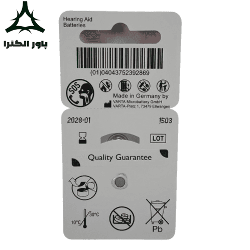 باتری سمعکی 1.45V سایز 312 هکتو HECTO | کارت 6 عددی — تصویر ۵