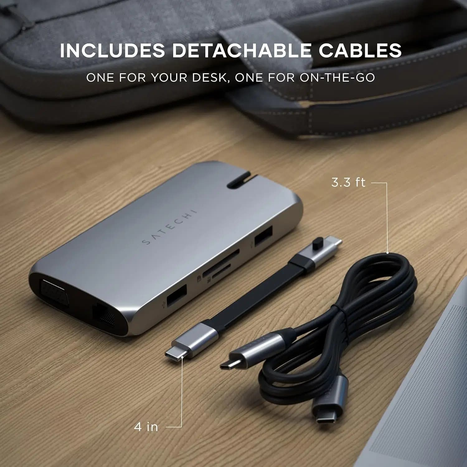 هاب USB-C چند پورت Satechi، ایستگاه اتصال 9 در 1 – Satechi USB C Hub Multiport Adapter 9 in