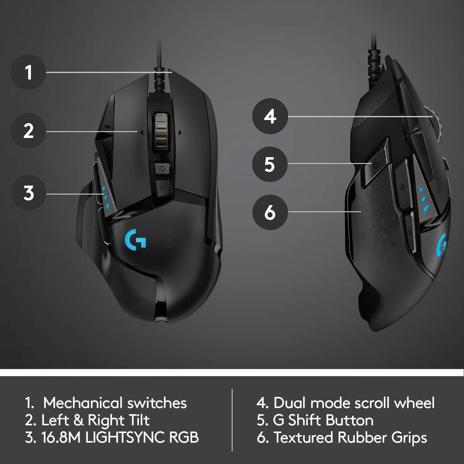 ماوس گیمینگ با سیم لاجیتک G502 HERO – Logitech G502 HERO Wired Gaming Mouse — تصویر ۹