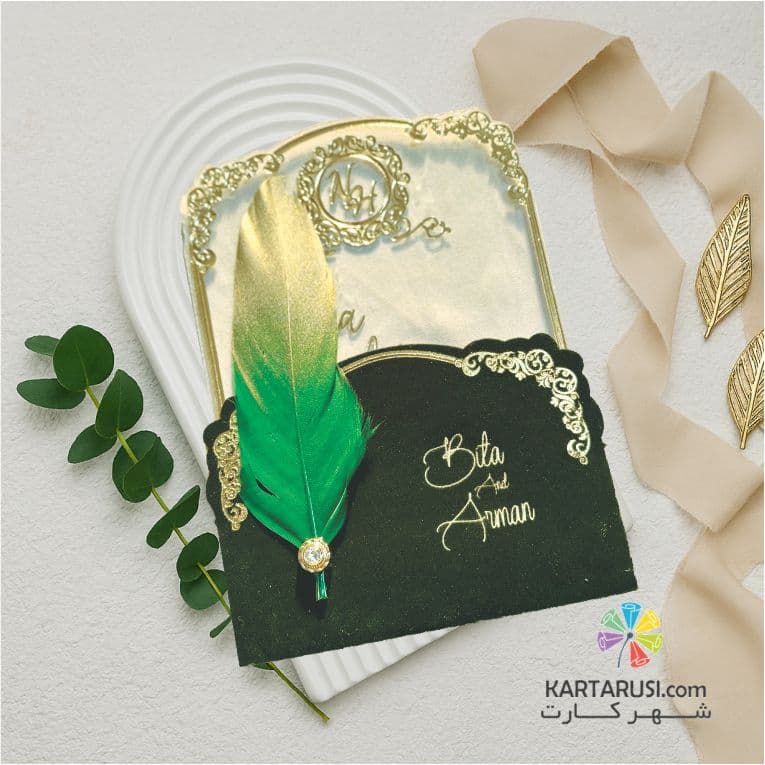 کارت عروسی جیر مخملی کد T058 – DEMI — تصویر ۲
