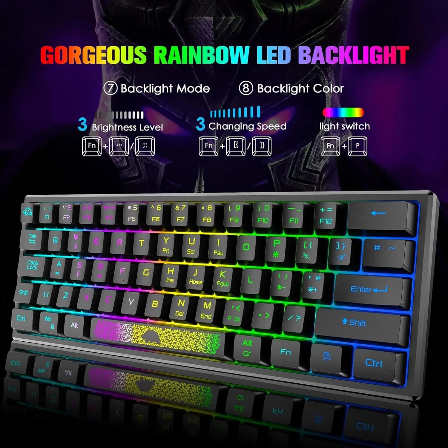 کیبورد گیمینگ ZIYOU LANG K61 RGB — تصویر ۴