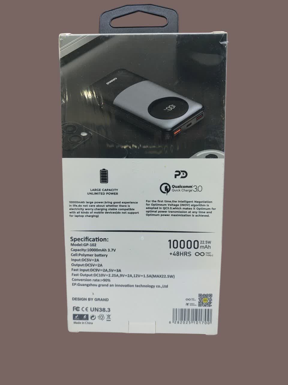 پاور بانک 10000 برند گرند GRAND مدل GP-102 — تصویر ۴