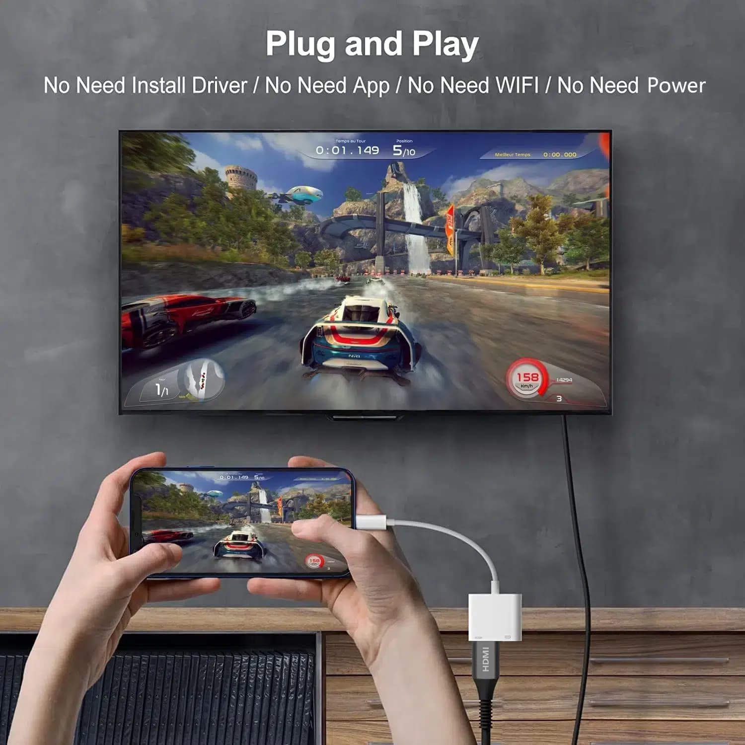مبدل Lightning به HDMI تصویری 1080P اورجینال اپل MD826 — تصویر ۲