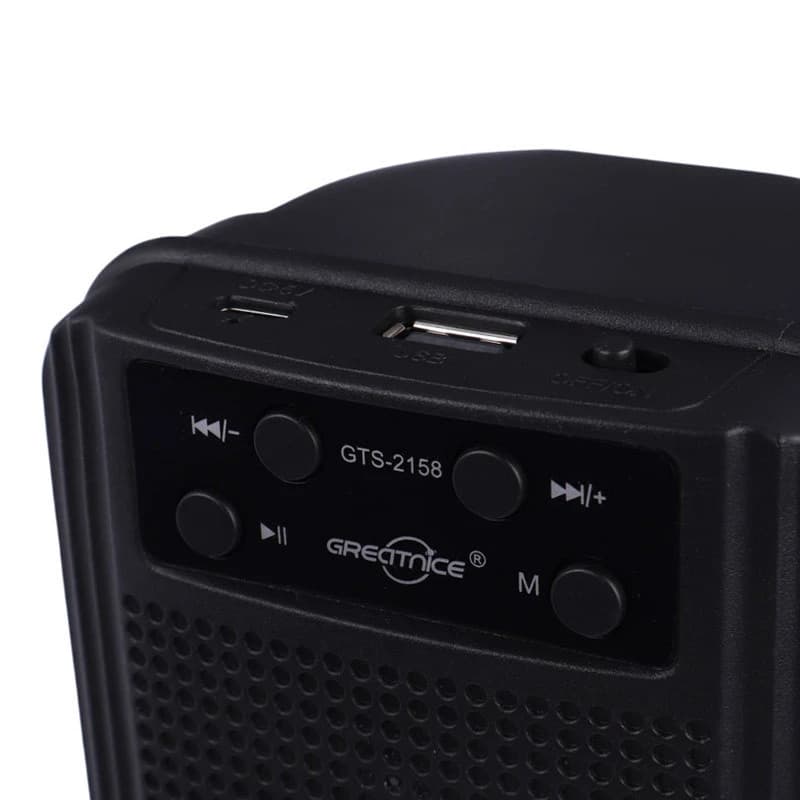 اسپیکر بلوتوثی قابل حمل گریت نایس مدل gts 2158 به همراه میکروفون — تصویر ۸