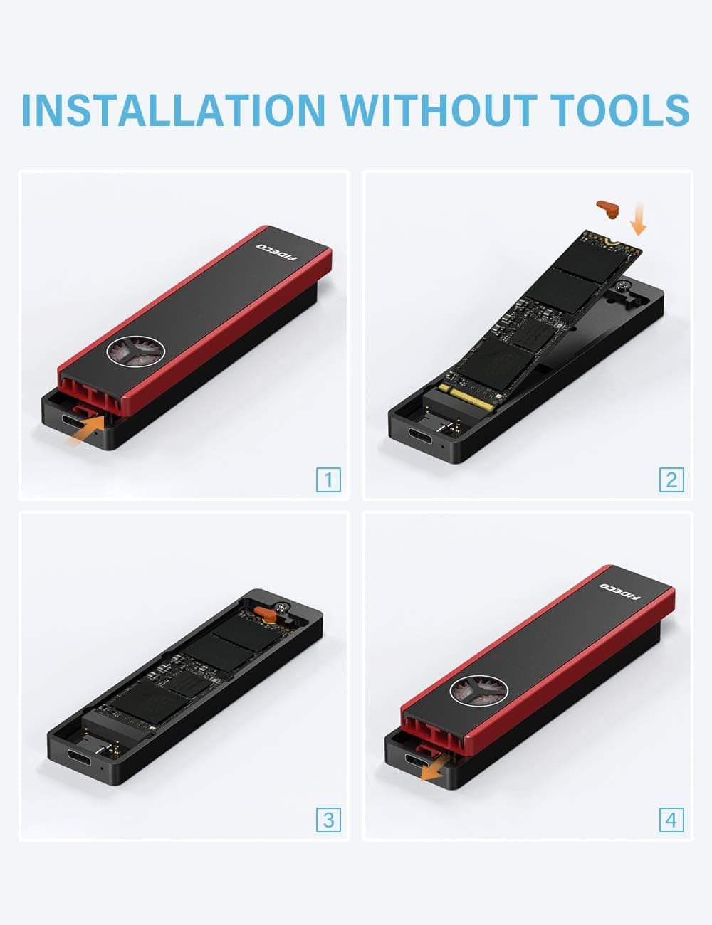 باکس هارد SSD M.2 مدل FIDECO M.2 NVME & SATA — تصویر ۱۱