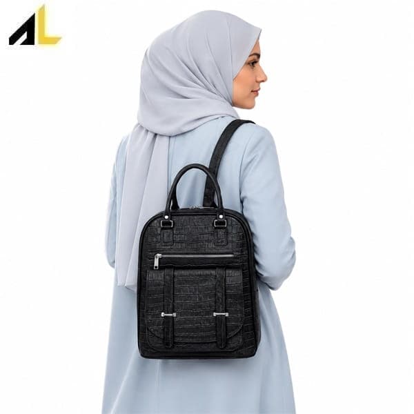 کوله پشتی چرم طبیعی کد ALZ165 — تصویر ۶
