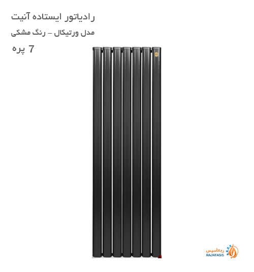 رادیاتور آلومینیومی ایستاده آنیت مدل پایونیر ورتیکال مشکی 7 پره