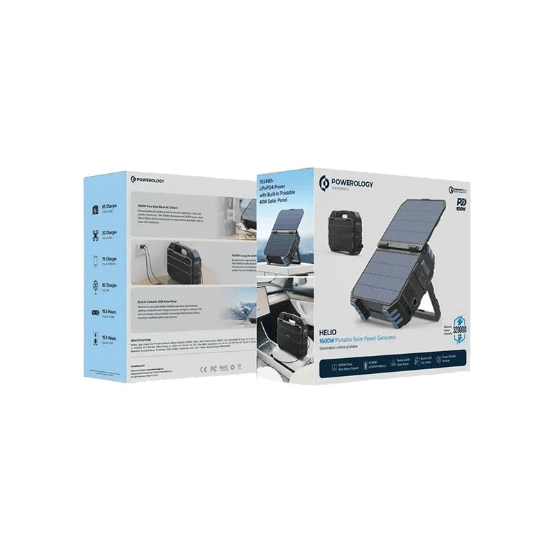 پاور استیشن و ژنراتور برق خورشیدی 1600 وات پاورولوژی Powerology Helio 1600W Portable Solar Power Generator PPBCHA1600BK — تصویر ۴