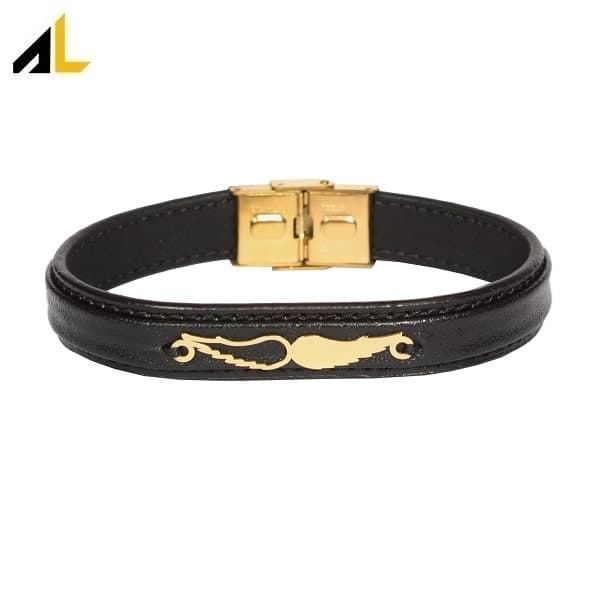 دستبند چرم طبیعی کد ALD002