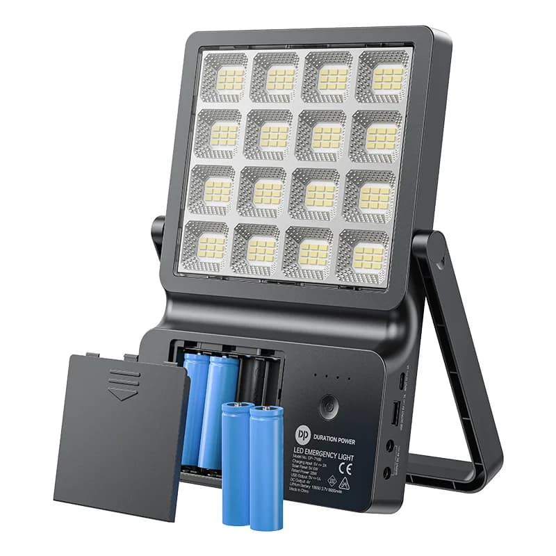 پروژکتور شارژی خورشیدی DP‑7169 | چراغ اضطراری LED با لامپ جانبی ۲۸ وات — تصویر ۷