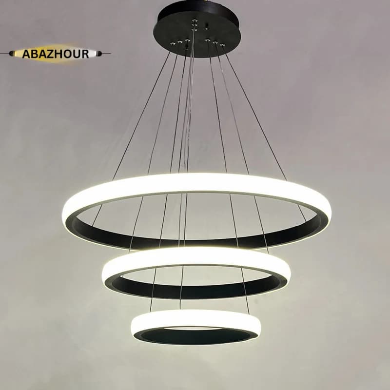 لوستر 3 حلقه‌ای مدرن LED با کنترل کد CM477 — تصویر ۱۰