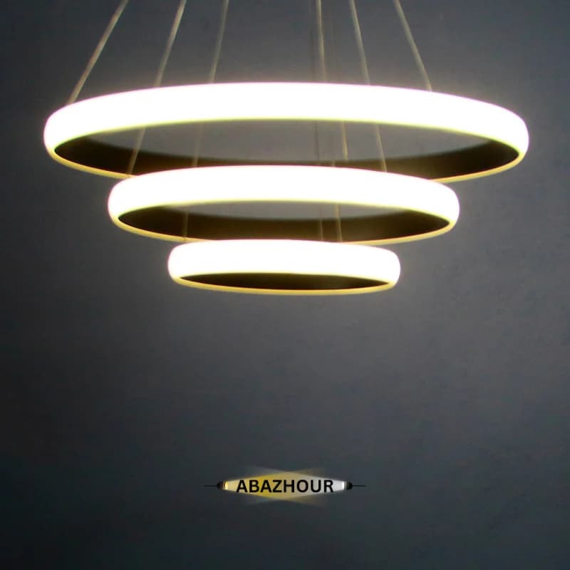 لوستر 3 حلقه‌ای مدرن LED با کنترل کد CM477