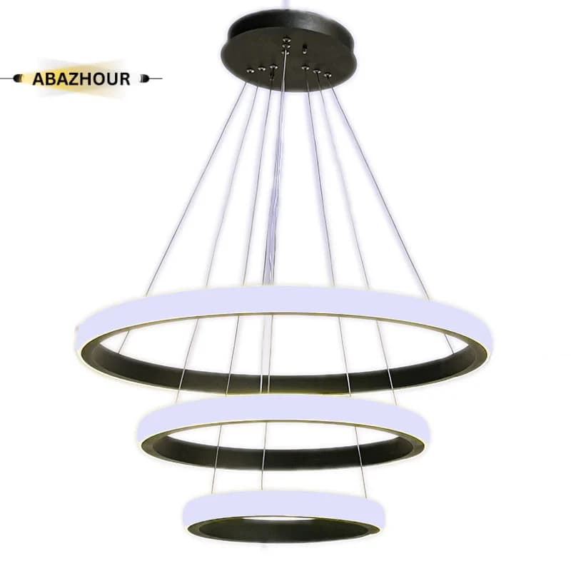 لوستر 3 حلقه‌ای مدرن LED با کنترل کد CM477 — تصویر ۸