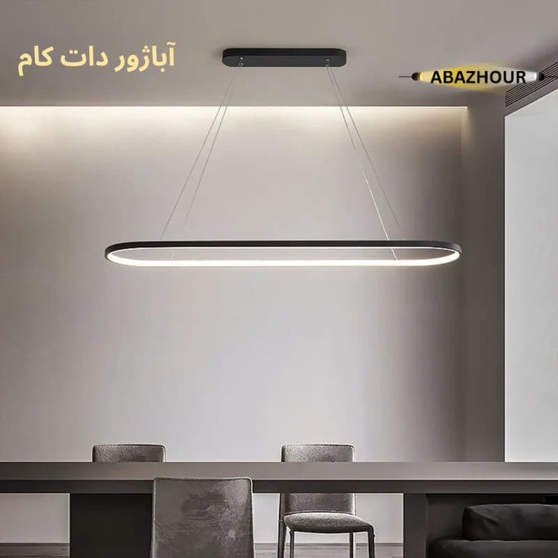 لوستر خطی مدرن مدل بیضی LED با کنترل کد CM476 — تصویر ۱۱