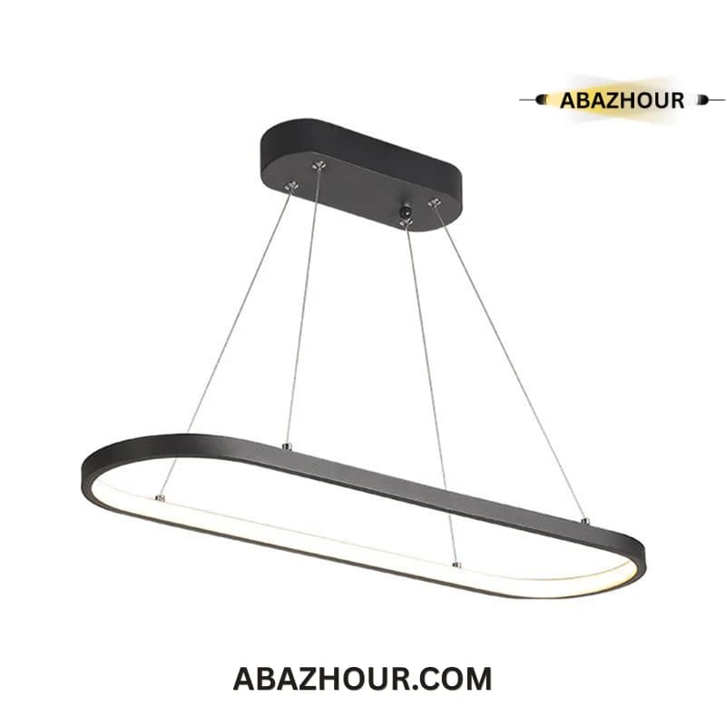 لوستر خطی مدرن مدل بیضی LED با کنترل کد CM476 — تصویر ۶