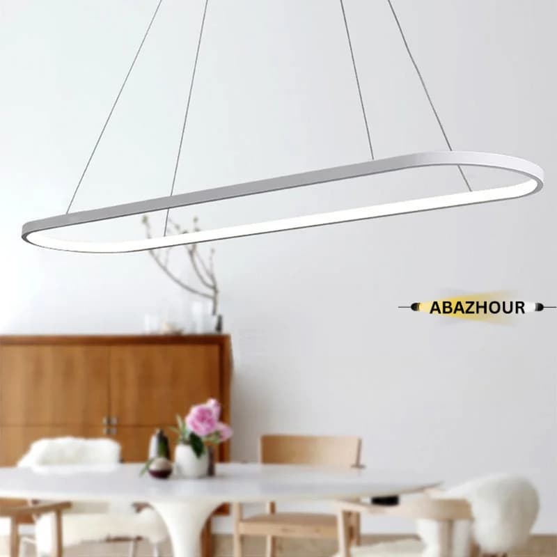لوستر خطی مدرن مدل بیضی LED با کنترل کد CM476 — تصویر ۲