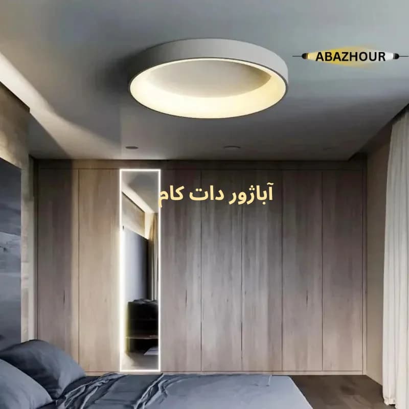 لوستر سقفی حلقه ای مدرن 40 سانتی با کنترل کد CM474 — تصویر ۷
