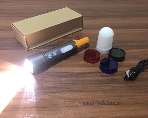 چراغ قوه حرفه ای COB + XPE با فیلتر های رنگی — تصویر ۷