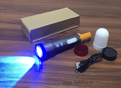 چراغ قوه حرفه ای COB + XPE با فیلتر های رنگی — تصویر ۶
