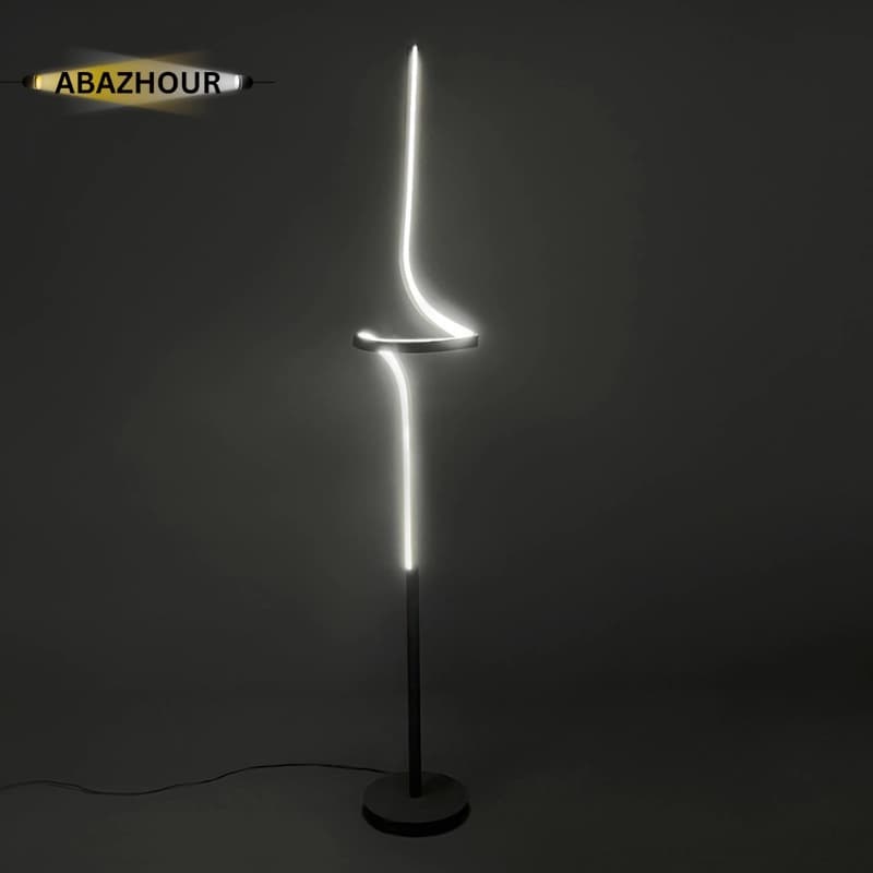 آباژور ایستاده مدرن LED تک شاخه‌ ای خمیده کد SM124 — تصویر ۹