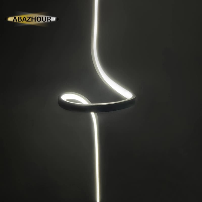 آباژور ایستاده مدرن LED تک شاخه‌ ای خمیده کد SM124 — تصویر ۳