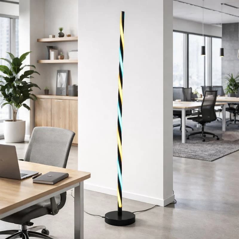 آباژور ایستاده مدرن LED طرح پیچی آلومینیومی کد SM213 — تصویر ۴