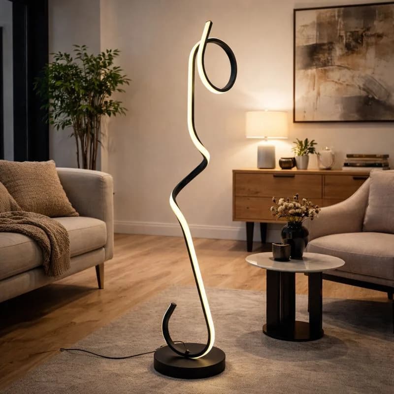 آباژور ایستاده مدرن منحنی با بدنه آلومینیوم کد SM219