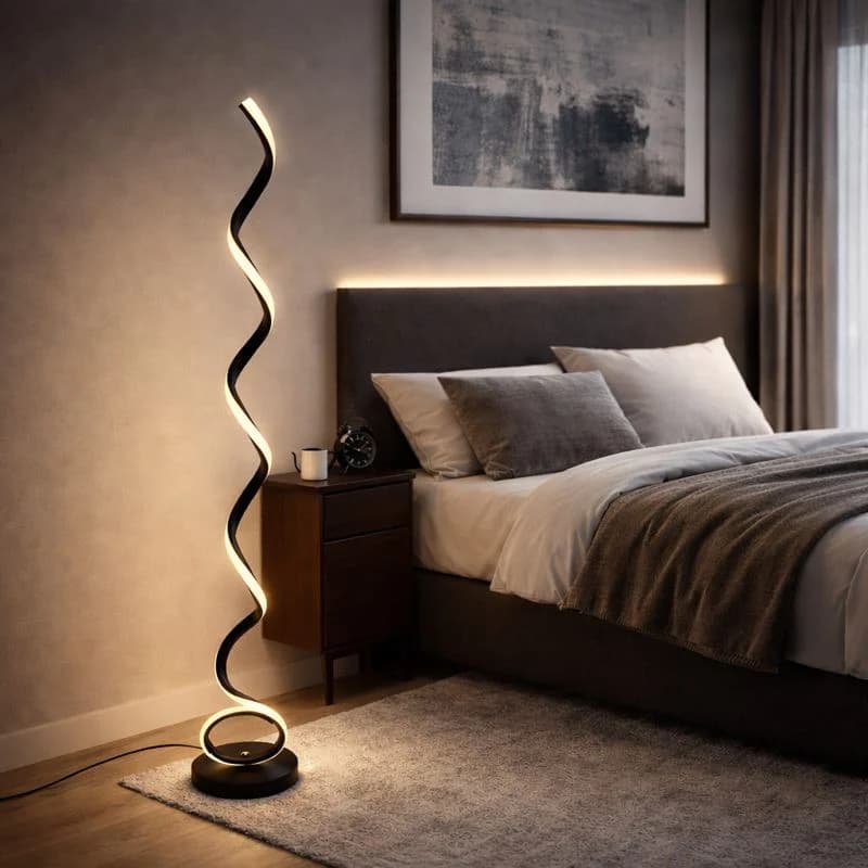 آباژور ایستاده مدرن LED با بدنه آلومینیوم کد SM208 — تصویر ۴