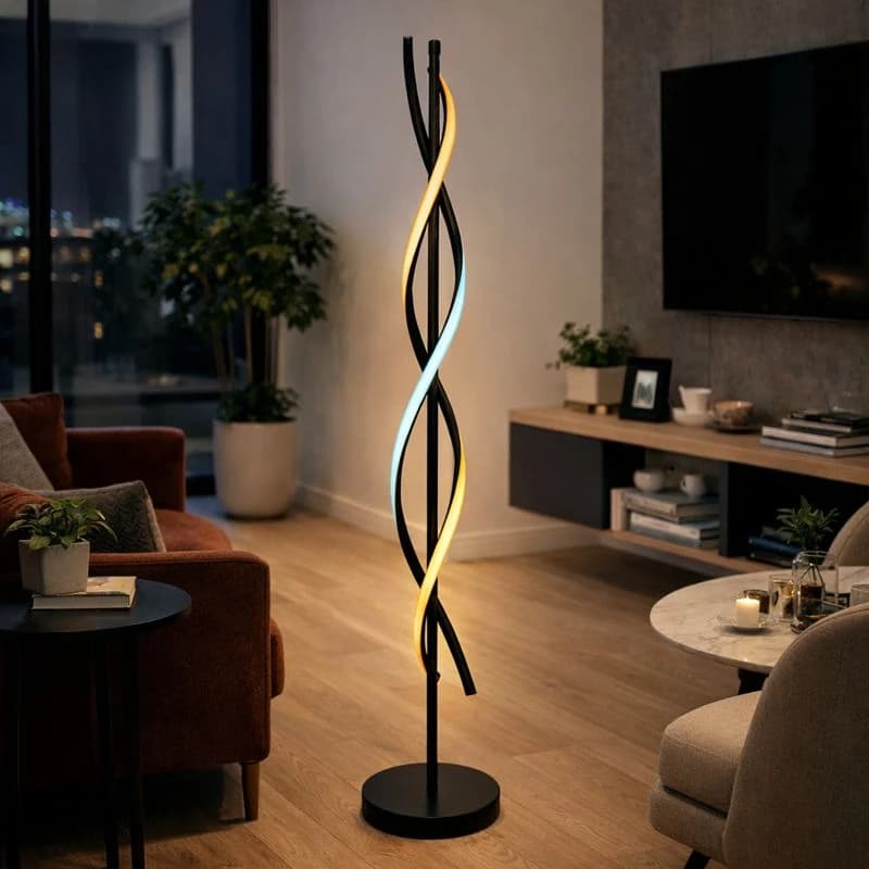 آباژور ایستاده مدرن LED مدل 2 لاین مارپیچ کد SM201