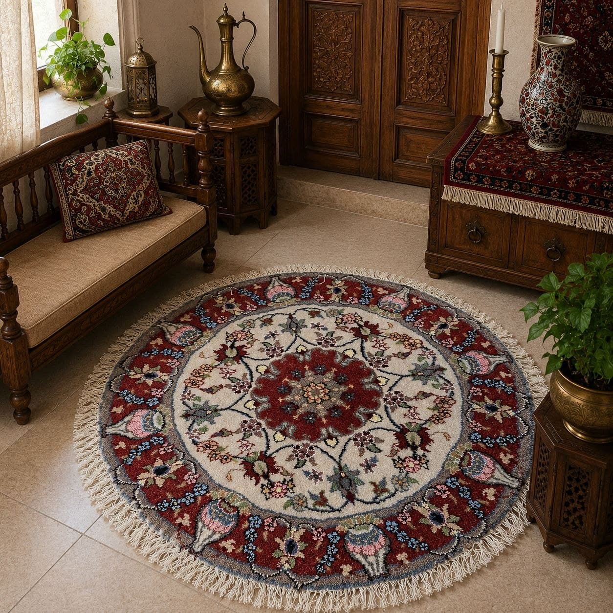 فرش دستباف کاشمر شجاعی طرح کلاسیک اصیل — تصویر ۲
