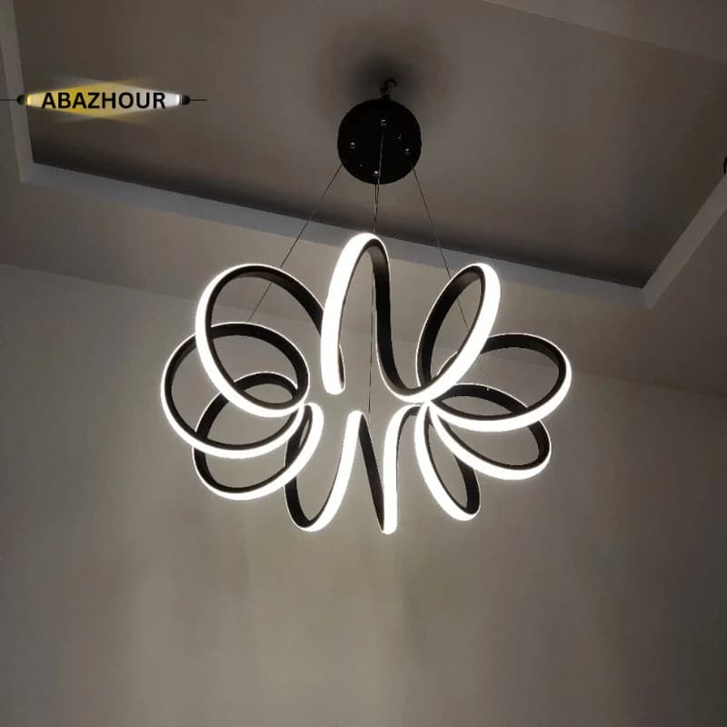 لوستر مدرن LED طرح گل با ریموت کنترل کد CM462
