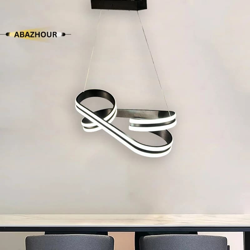 لوستر مدرن منحنی LED با ریموت کنترل کد CM461 — تصویر ۲