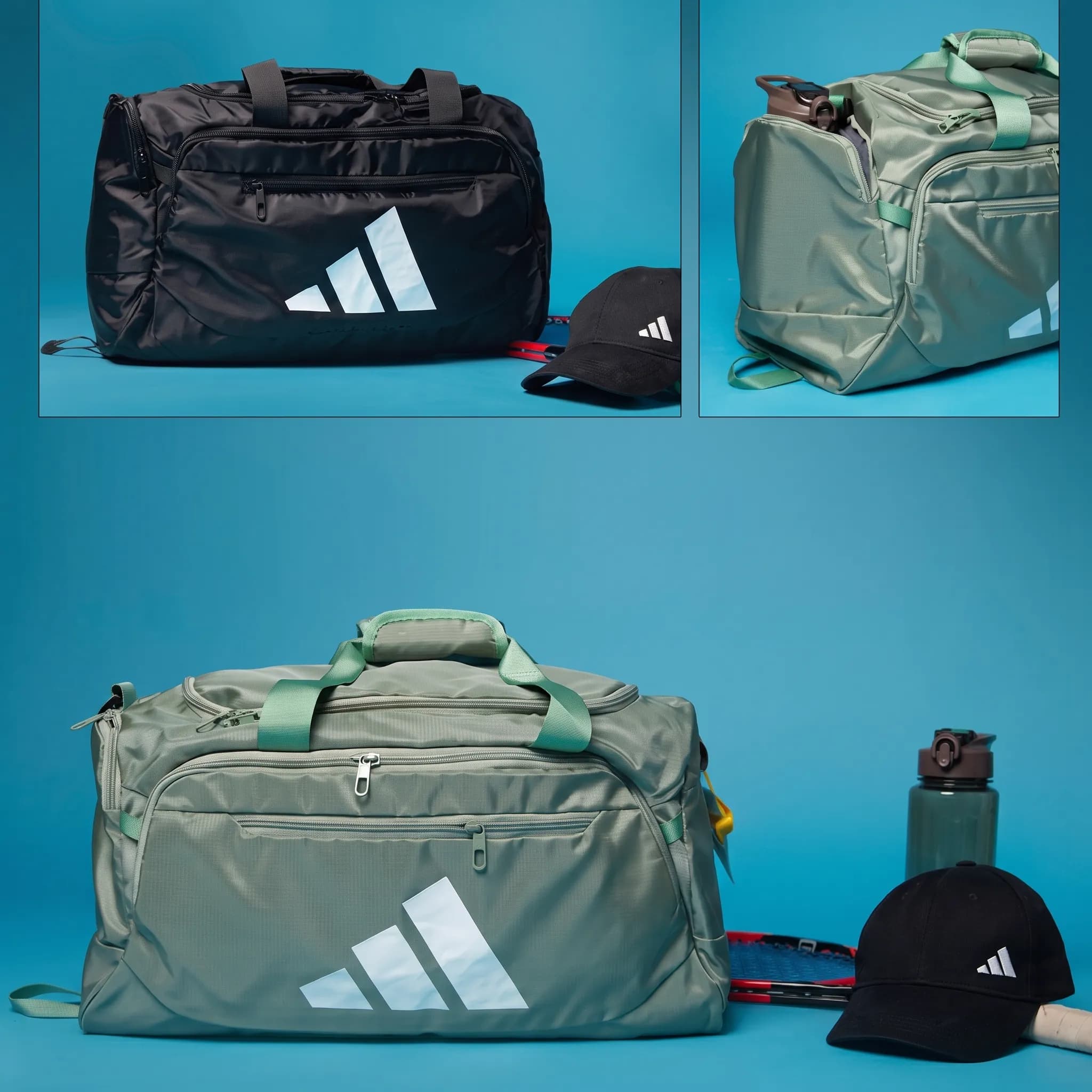 ساک ورزشی طرح آدیداس (Adidas) مدل برزنتی ضد آب | جادار و حرفه‌ای — تصویر ۳