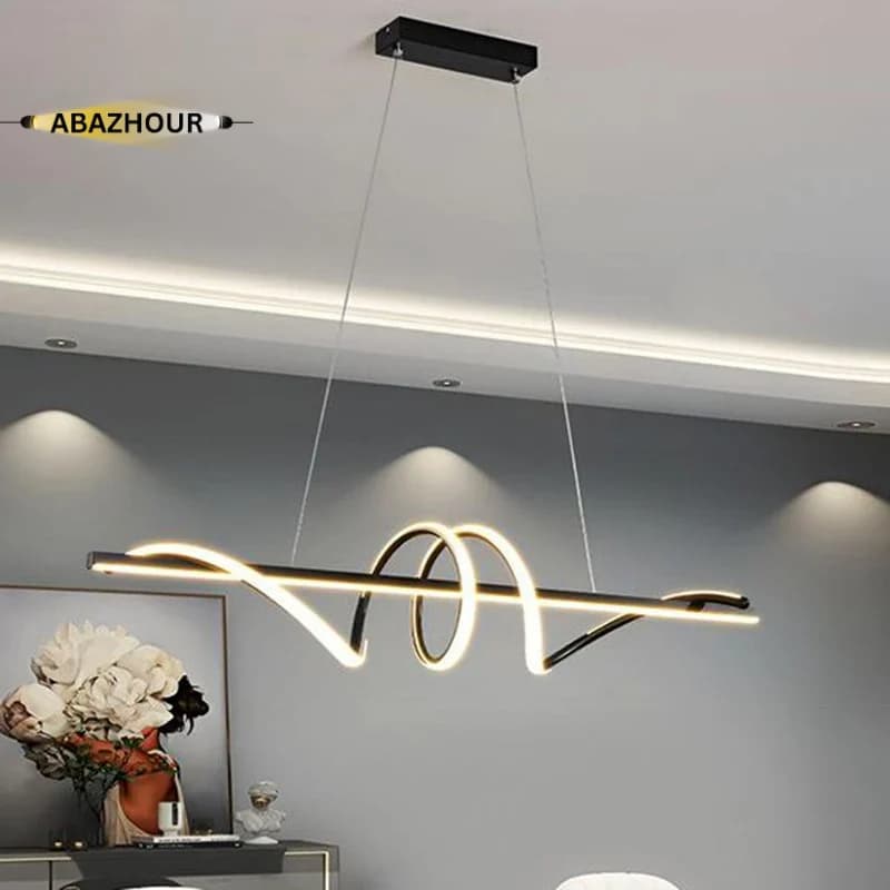 لوستر مدرن خطی فنری LED با ریموت کنترل کد CM454 — تصویر ۱۲
