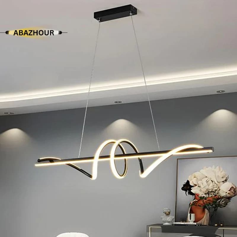لوستر مدرن خطی فنری LED با ریموت کنترل کد CM454 — تصویر ۶