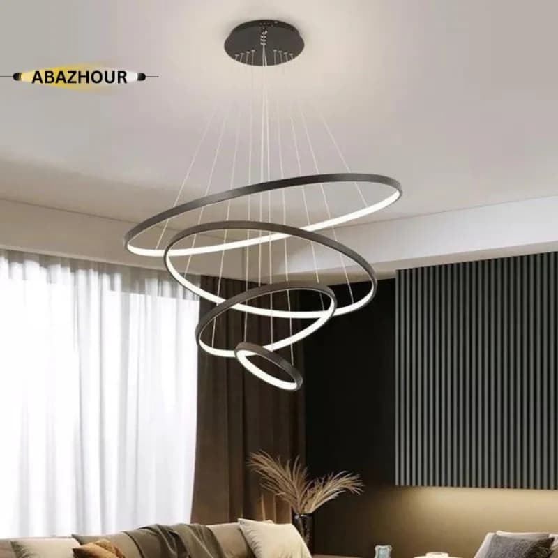 لوستر مدرن 4 حلقه ای LED با ریموت کنترل کد CM446 — تصویر ۷