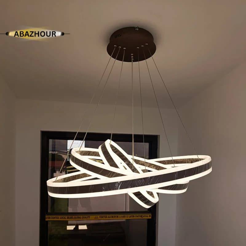 لوستر 3 حلقه ای مدرن با ریموت کنترل مدل سه لاین کد CM444 — تصویر ۳