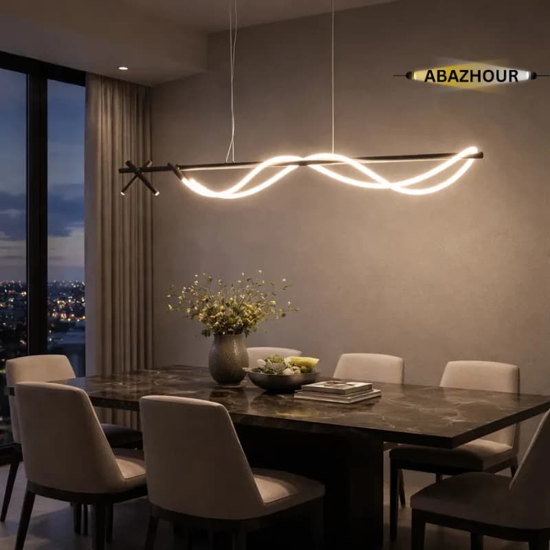 لوستر خطی مدرن LED با بدنه آلومینیوم کد CM434 — تصویر ۵