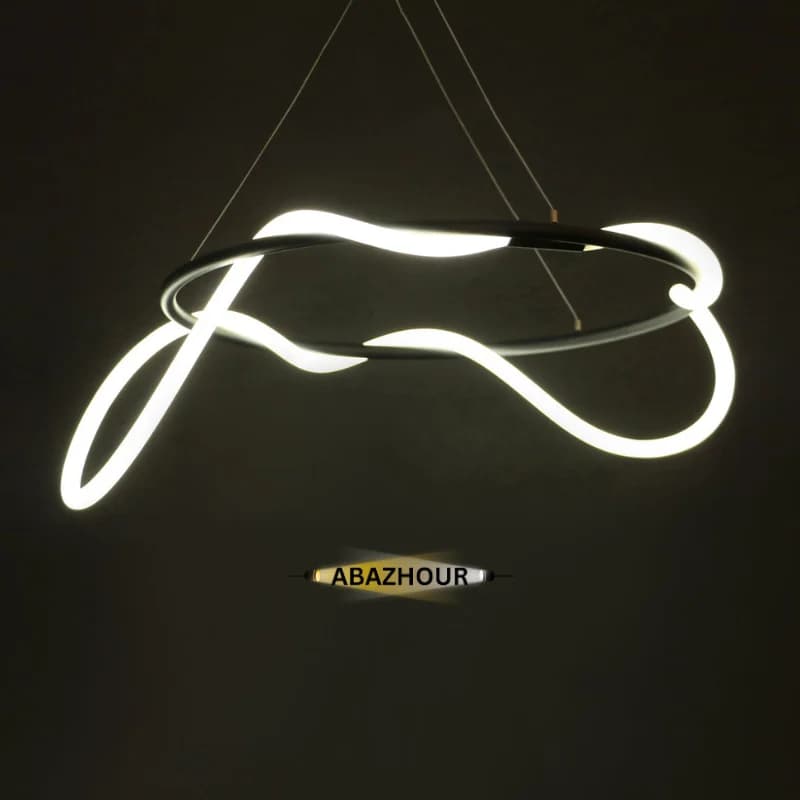 لوستر حلقه ای مدرن LED با قطر 70 سانتی کد CM433 — تصویر ۲