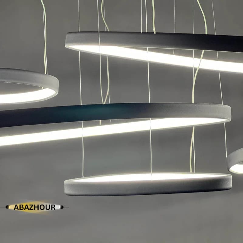 لوستر مدرن بیضی و مثلث LED با ریموت کنترل کد CM415 — تصویر ۱۲