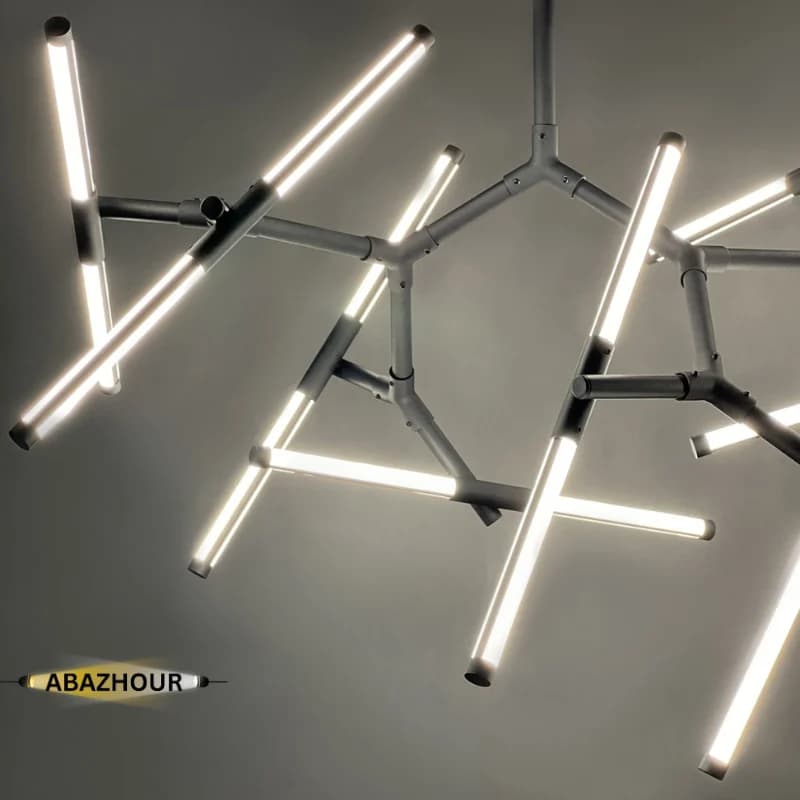 لوستر مدرن 16 شلعه LED با بدنه آلومینیوم کد CM422 — تصویر ۹