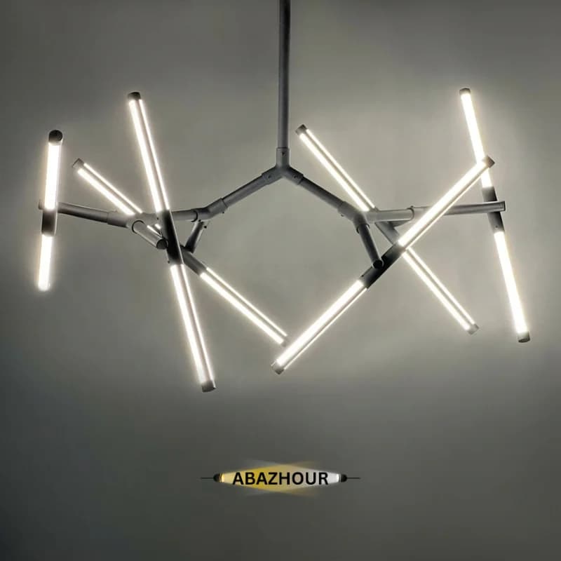 لوستر مدرن 12 شلعه LED با بدنه آلومینیوم کد CM421 — تصویر ۹
