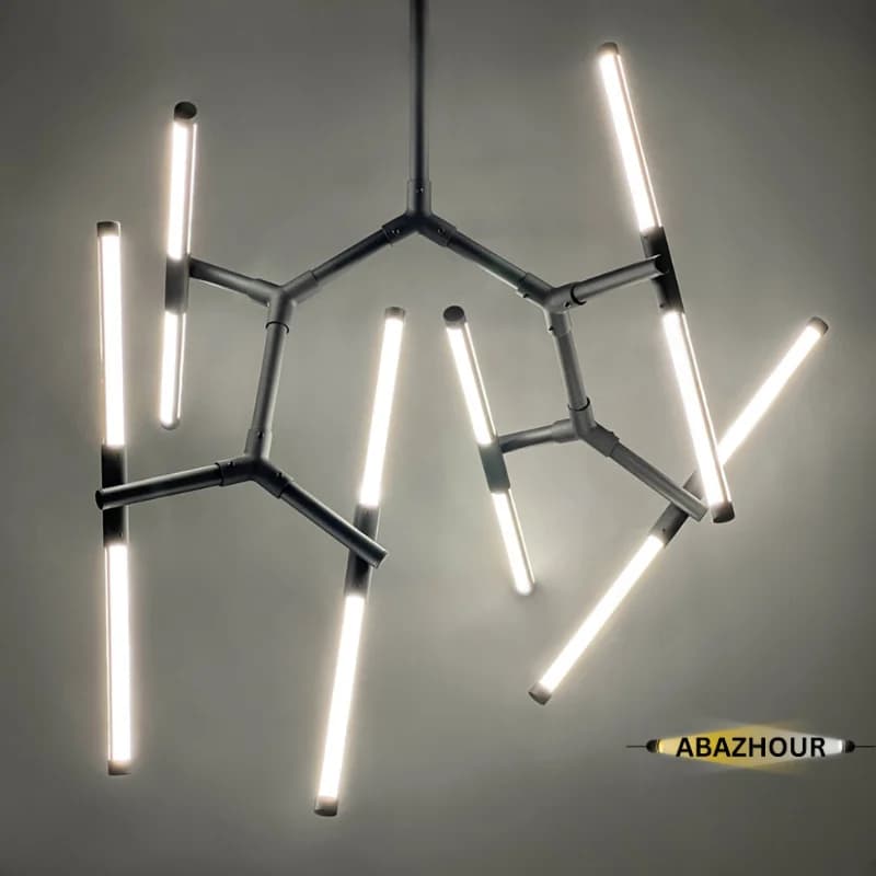 لوستر مدرن 12 شلعه LED با بدنه آلومینیوم کد CM421 — تصویر ۱۰