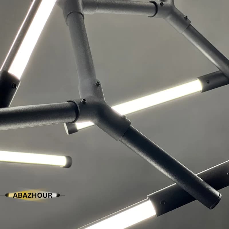 لوستر مدرن 12 شلعه LED با بدنه آلومینیوم کد CM421 — تصویر ۶
