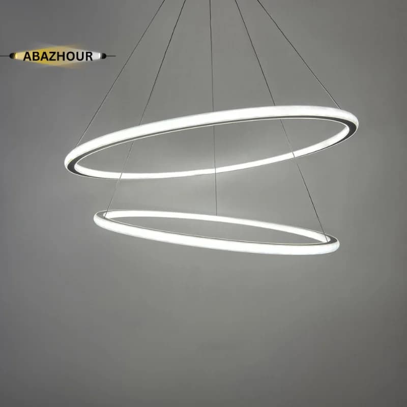 لوستر مدرن دو حلقه ای LED با ریموت کنترل کد CM417 — تصویر ۷